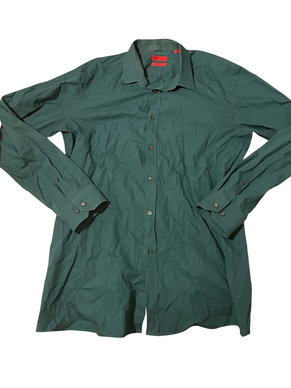 HUGO Deep Green Long-Sleeve Button-Down Shirt